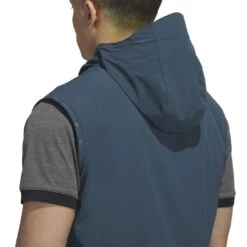 Adidas Men's Ultimate365 Tour WIND.RDY Vest 2023 - Arctic Night -golf hz3217 10 apparel on model detail view 3 white