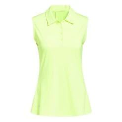 Adidas Women's Ultimate365 Solid Sleeveless Polo 2023 - Lucid Lemon -golf ia3505 1 apparel photography front view white