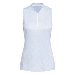 Adidas Women's Essentials Sleeveless Polo 2023 - Wonder Blue -golf ib2078 1 apparel photography front view white