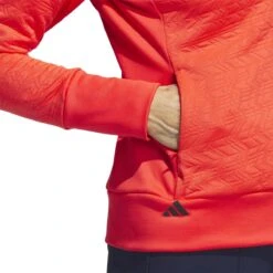 Adidas Women's COLD.RDY Jacket 2023 - Bright Red -golf ib2087 8 apparel on model detail view 2 white