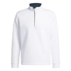 Adidas Men's DWR Quarter-Zip Sweatshirt 2023 - White 13 Adidas Men's DWR Quarter-Zip Sweatshirt 2023 - White -golf ib2596 1 apparel photography front view white