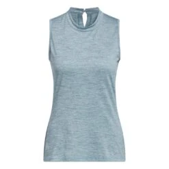 Adidas Women's Essentials Heathered Mock-Neck Sleeveless Polo 2023 - Arctic Fusion 13 Adidas Women's Essentials Heathered Mock-Neck Sleeveless Polo 2023 - Arctic Fusion -golf ib5150 1 apparel photography front view white