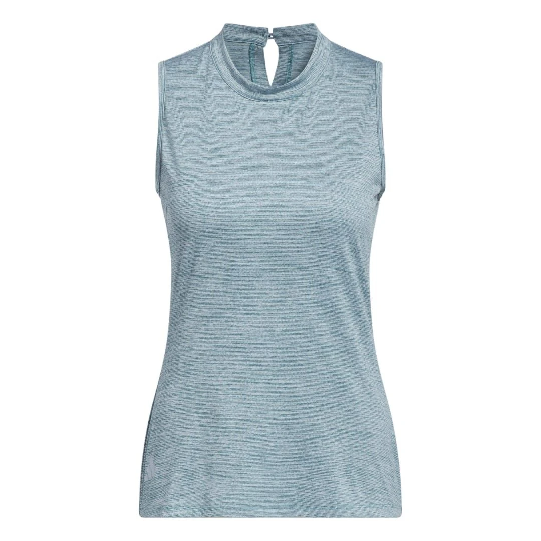 Adidas Women's Essentials Heathered Mock-Neck Sleeveless Polo 2023 - Arctic Fusion 8 Adidas Women's Essentials Heathered Mock-Neck Sleeveless Polo 2023 - Arctic Fusion - Image 6