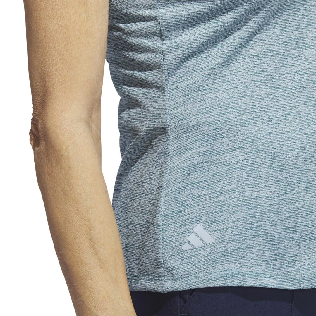 Adidas Women's Essentials Heathered Mock-Neck Sleeveless Polo 2023 - Arctic Fusion 7 Adidas Women's Essentials Heathered Mock-Neck Sleeveless Polo 2023 - Arctic Fusion - Image 5