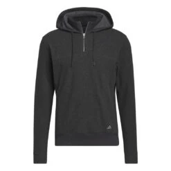 Adidas Men's Go-To Quarter-Zip Hoodie 2023 - Black -golf ii7845 1 apparel photography front view white