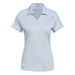 Adidas Women's Ultimate365 Printed Polo 2023 - Wonder Blue -golf ik7175 1 apparel photography front view white