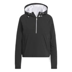 Adidas Women's Ultimate365 Tour Wind.RDY Hoodie 2023 - Black -golf ik7189 1 apparel photography front view white