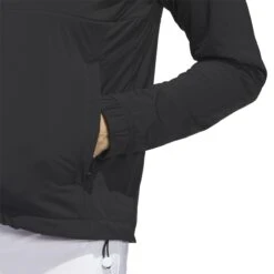 Adidas Women's Ultimate365 Tour Wind.RDY Hoodie 2023 - Black -golf ik7189 8 apparel on model detail view 2 white