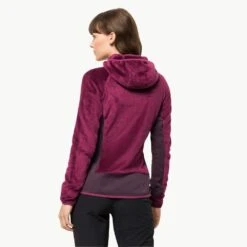 Jack Wolfskin Women's Rotwand Hooded Fleece Jacket -golf jws rotwand hooded fleece berry 3