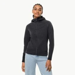 Jack Wolfskin Women's Waldsee Hooded Jacket -golf jws w waldsee hooded jacket black 2