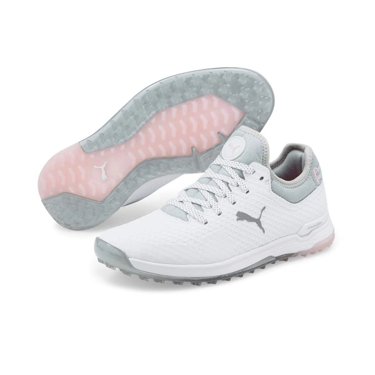Puma Women's 2022 ProAdapt Alphacat Golf Shoe - Puma White/Puma Silver 3 Puma Women's 2022 ProAdapt Alphacat Golf Shoe - Puma White/Puma Silver