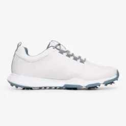 TravisMathew Men's The Ringer Spiked Golf Shoe - White/Sleet -golf travismathew mens the ringer spiked golf shoe whitesleet 138987 c 3