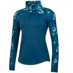 Under Armour Women's Zinger Crocus Blur Print 1/4 Zip Pullover -golf under armour womens zinger crocus blur print 14 zip pullover 135475 c 3